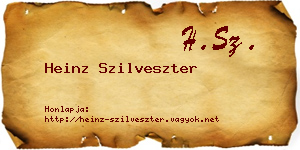 Heinz Szilveszter névjegykártya